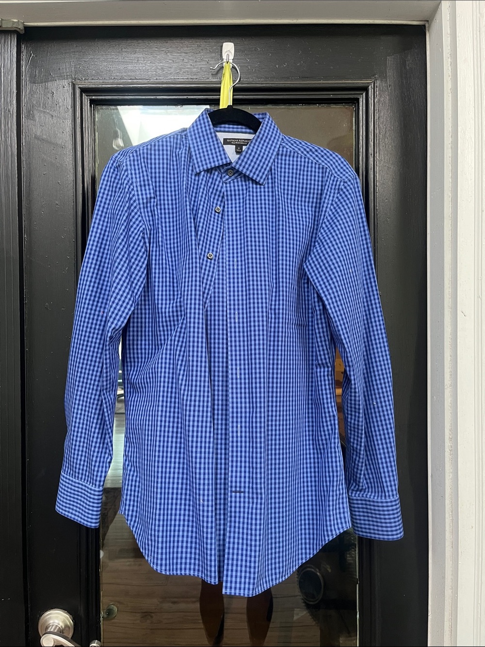 Banana Republic Royal Blue Gingham Dress Shirt